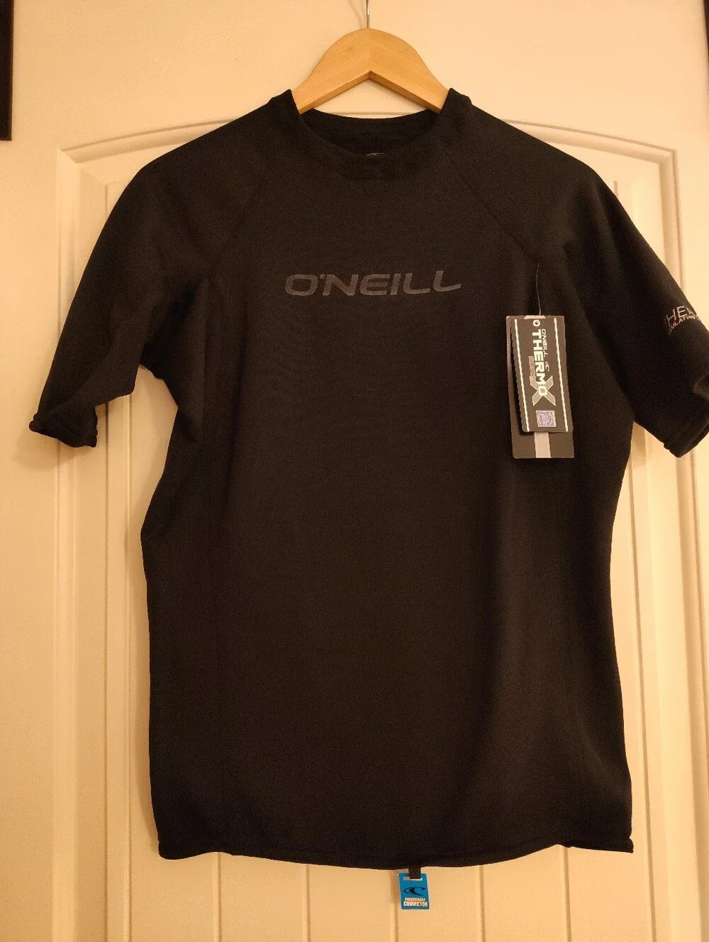 O'Neill Black XL Short-Sleeve Rash Guard with Logo NWT